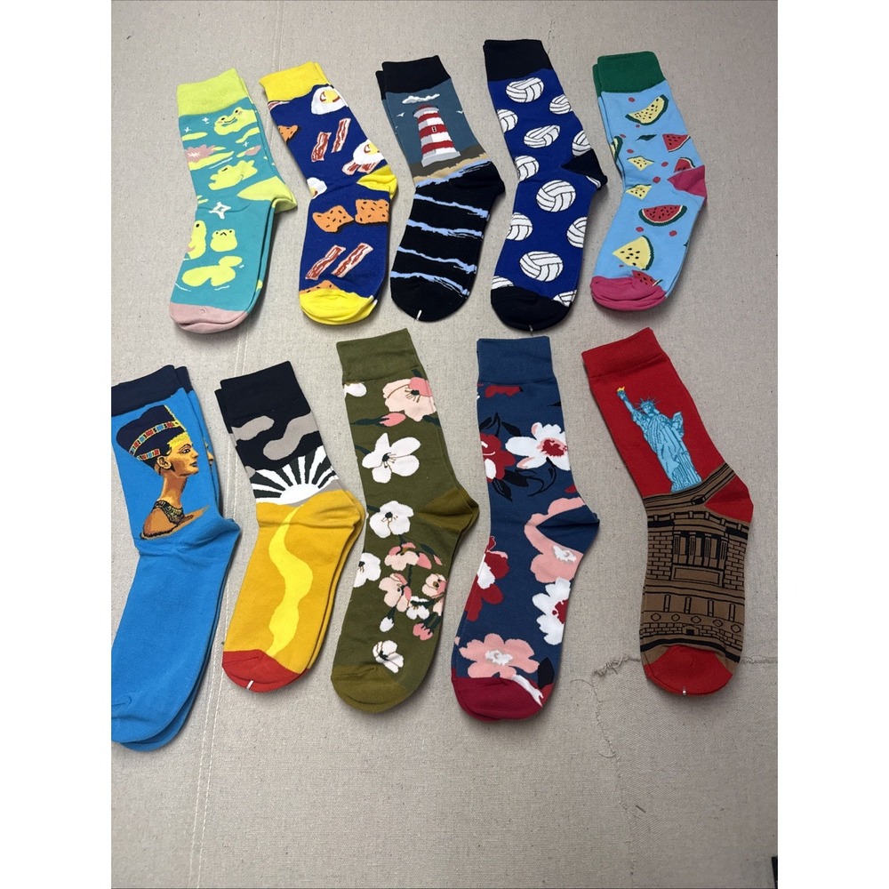 10 Pairs Novelty Crew Socks Mixed DesignsUS Women’s 6–10 big kids New#mixed29